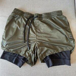 Olive Green Men's Athletic Shorts